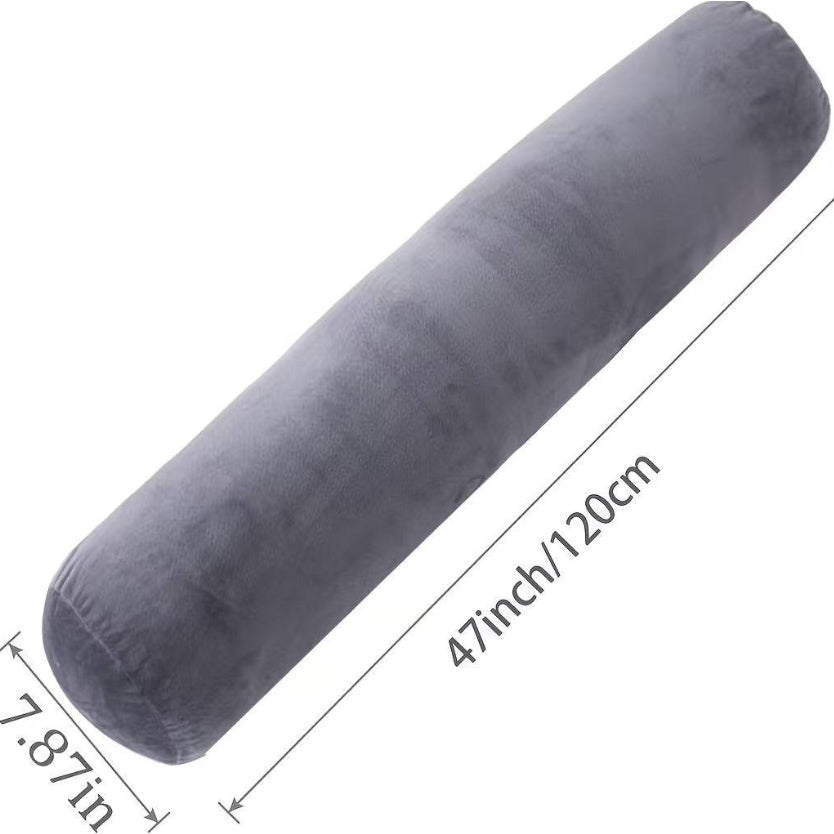 Gray Rectangular Body Pillow, Cervical and Lumbar Support Pillow, Cylindrical Pillow with Removable Cover. Ergonomic Sponge Lumbar Pillow, Multifunctional Pillow Designed for Side Sleeping with Leg-crossing Feature. Ideal for Bedroom Use, Especially