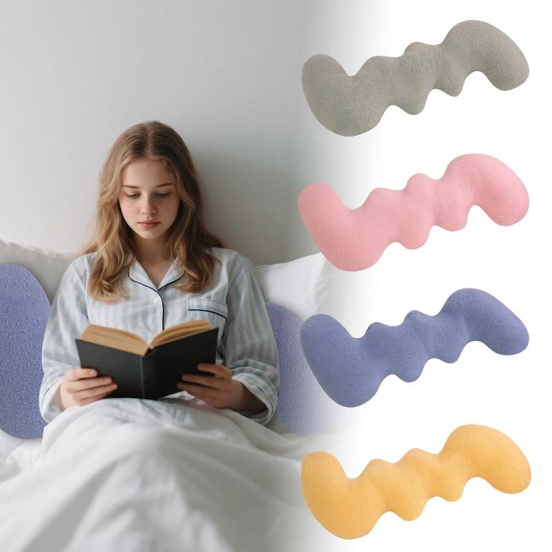 Ergonomic Wave Shaped Long Body Pillow | Soft Plush Fabric, Breathable, Skin Friendly, Durable, Polyester, Zipper Closure, Machine Washable, Modern Style, Versatile Use for Relaxing Sleeping, Napping, Trendy Design