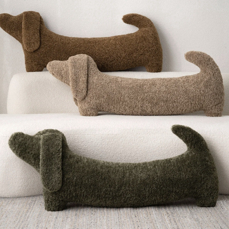 Oversized Long Dachshund Dog Pillow - Plush Faux Dachshund Cushion Suitable for Bed, Sofa & Cozy Companion, Skin-Friendly Modern Pet Bedding Gift for Dachshund Lovers, Hand Washable Suitable for Bed, Sofa, Decor, Year-Round Use