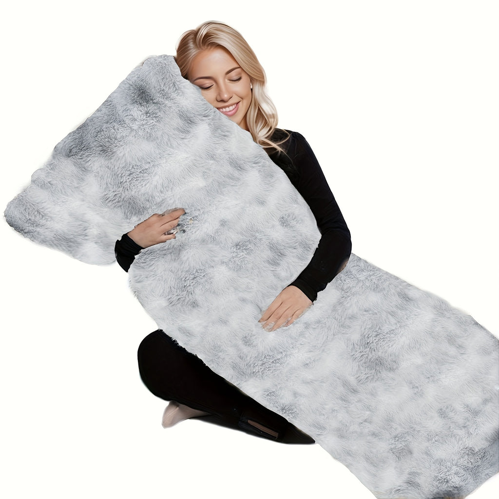 Soft Full Body Pillow 2pcs Soft And Fluffy Full Body Pillow | One Pillowcase + One Pillow Insert, Long Pillow for Side Sleepers, Back Support, Removable And Washable Cover (Gray, Pink, 20\