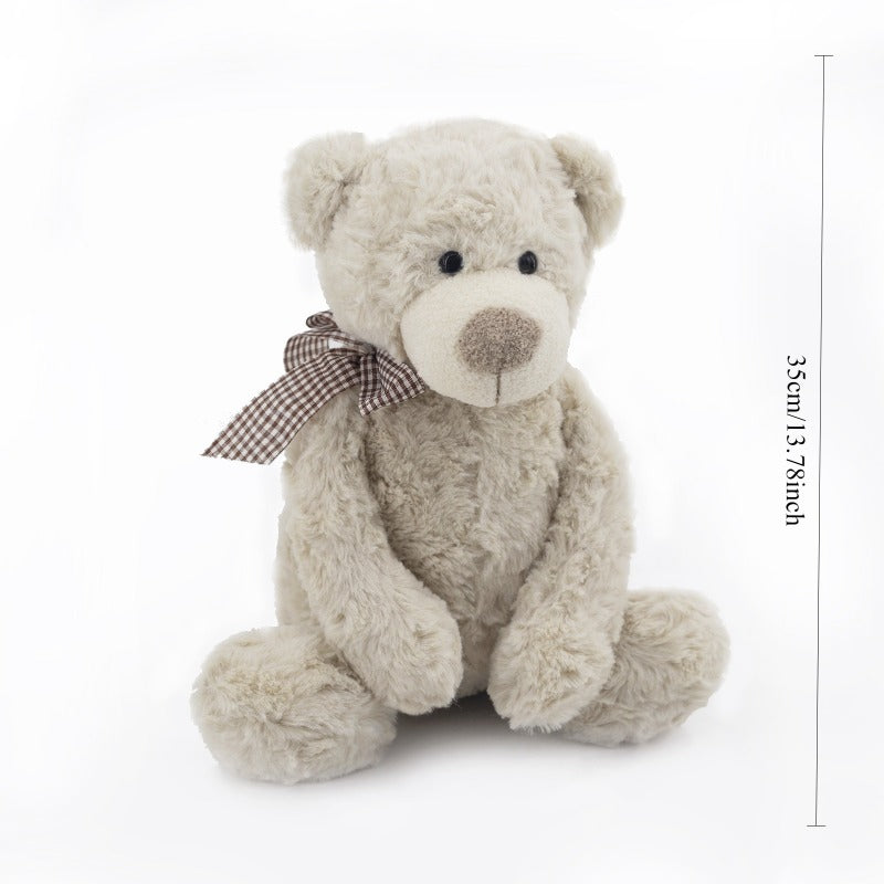 1pc a Plush Toy Featuring a Checkered Bow-Tie Bear And Dog, Measuring 35 Cm Or 13.77 Inches. This Soft-Filled Animal Is an Adorable Pet Plush Doll, Perfect for Various Dog Breeds