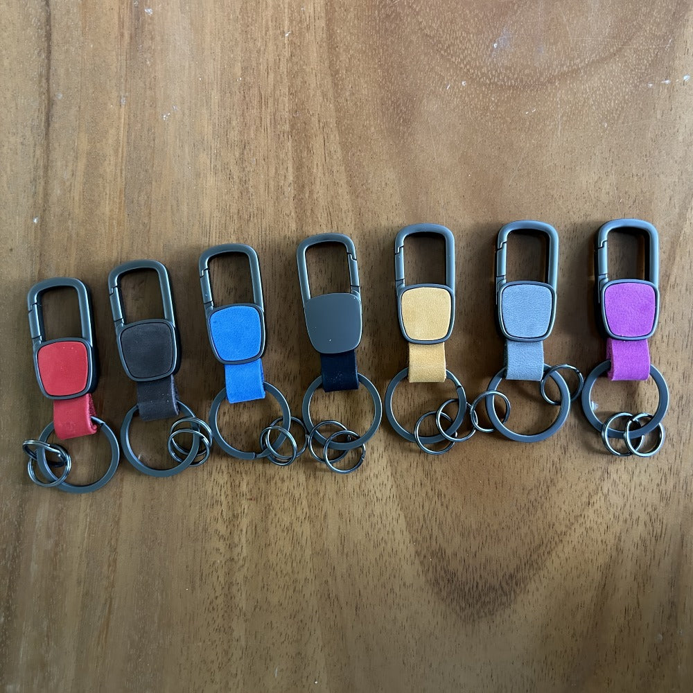 7 Light Luxury Genuine Cowhide Keychain Pendants; Metal Car Keychains, Men'S And Women'S Waist Buckles, Car Carving Decorations
