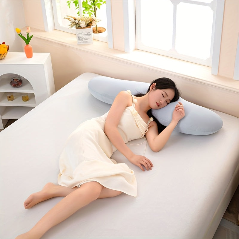 A Light Gray Curved Pillow That Conforms to The Body, Featuring High Elasticity And Full Filling, Resistant to Flattening, Suitable for Use on Sofas, Window Sills, And for Reading in Bed