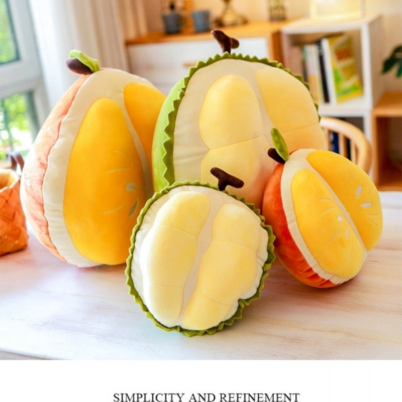 Cute Orange Plush Durian Pillow| Super Soft Polyester Faux Plush Doll, Lunch Break Cushion