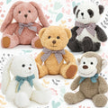 MorisMos 5pcs Stuffed Animals Bulk Plush Set Suitable for - Soft Teddy Bear, Bunnies, Monkey & Panda - Cuddly Toys for Kids Girls Teens, Baby Shower Decor, Christmas Easter Party Favors, Bedtime (5pcs)