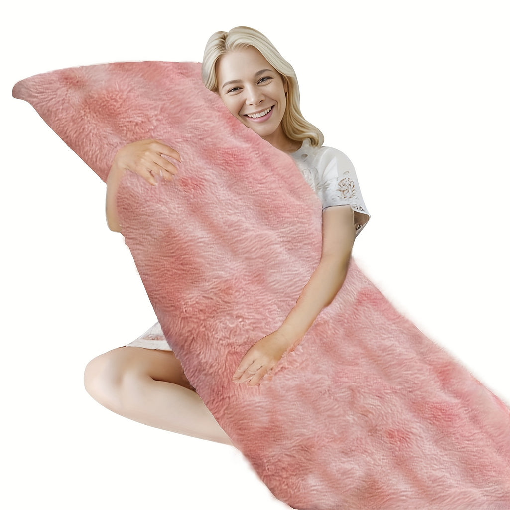 Soft Full Body Pillow 2pcs Soft And Fluffy Full Body Pillow | One Pillowcase + One Pillow Insert, Long Pillow for Side Sleepers, Back Support, Removable And Washable Cover (Gray, Pink, 20\