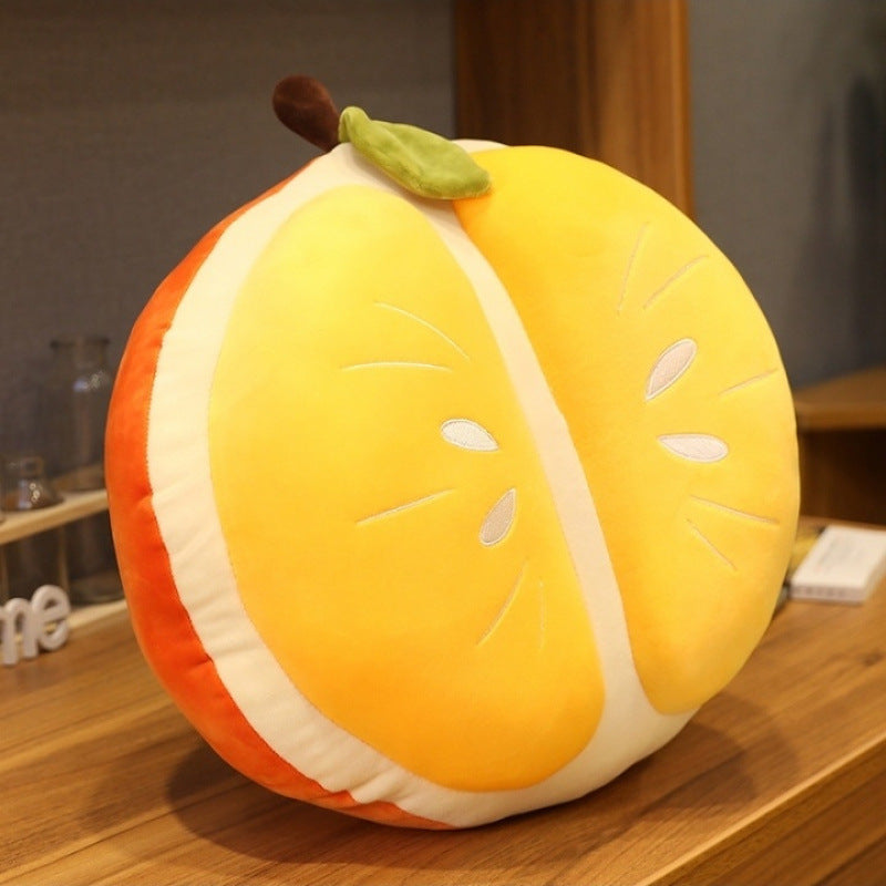 Cute Orange Plush Durian Pillow| Super Soft Polyester Faux Plush Doll, Lunch Break Cushion