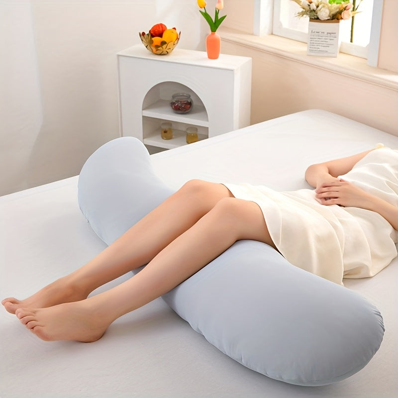 A Light Gray Curved Pillow That Conforms to The Body, Featuring High Elasticity And Full Filling, Resistant to Flattening, Suitable for Use on Sofas, Window Sills, And for Reading in Bed