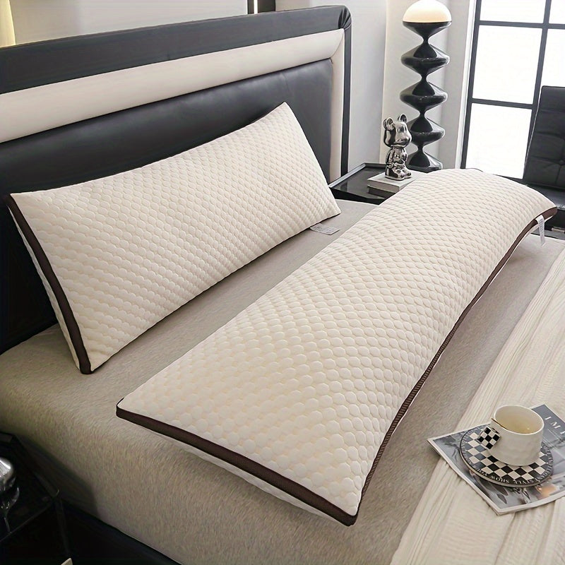 Luxurious 3D Long Pillow for Couples - Soft Polyester, Breathable & Comfortable, Perfect for Side Sleepers, Double Pillow Core