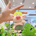 Single Cute Adorable Cartoon Green-Haired Pig Plush Keychain | Quirky Seaweed Piggy Bag Charm, Unisex, Ideal for Birthday Gifts, Perfect Present