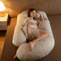 J-Shape Full Body Pillow | Cooling Cover Dark Grey, Polyester Filling, Medium Soft Firmness, Suitable for Whole Body