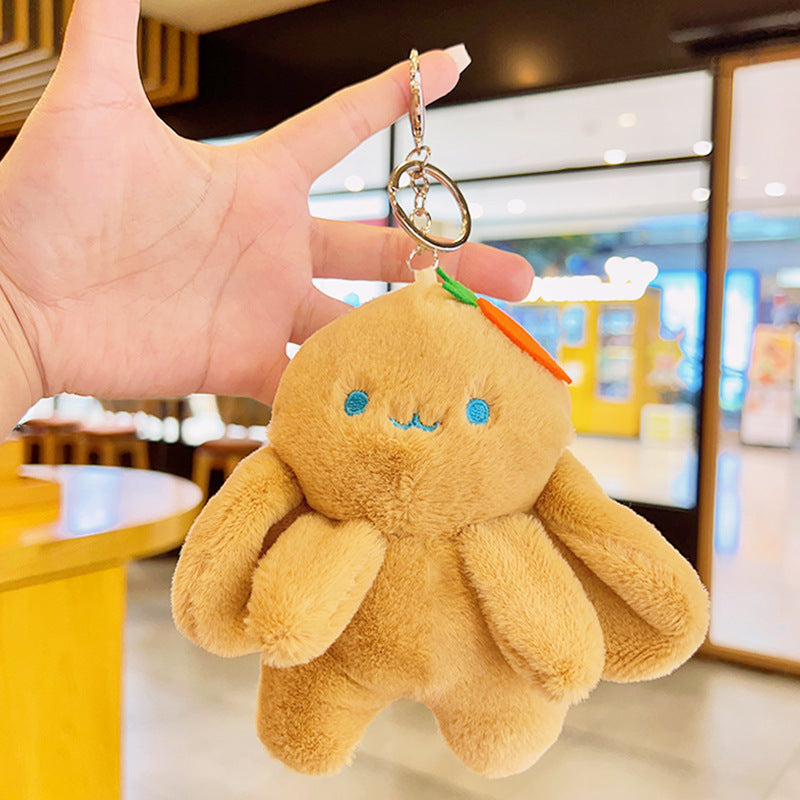 2pcs Plush Rabbit & Carrot Keychain - Cute Hugging Claw Couple, Backpack Pendant for Easter\u002F Valentine'\u002F Mother' Day Gift, Plush Accessory for & S (Open Closure)