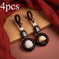 2pcs Ebony Wood for Lotus Lucky Car Keychain | Retro-Style Pendant, Suitable for Couples, Family Car Key Ornament