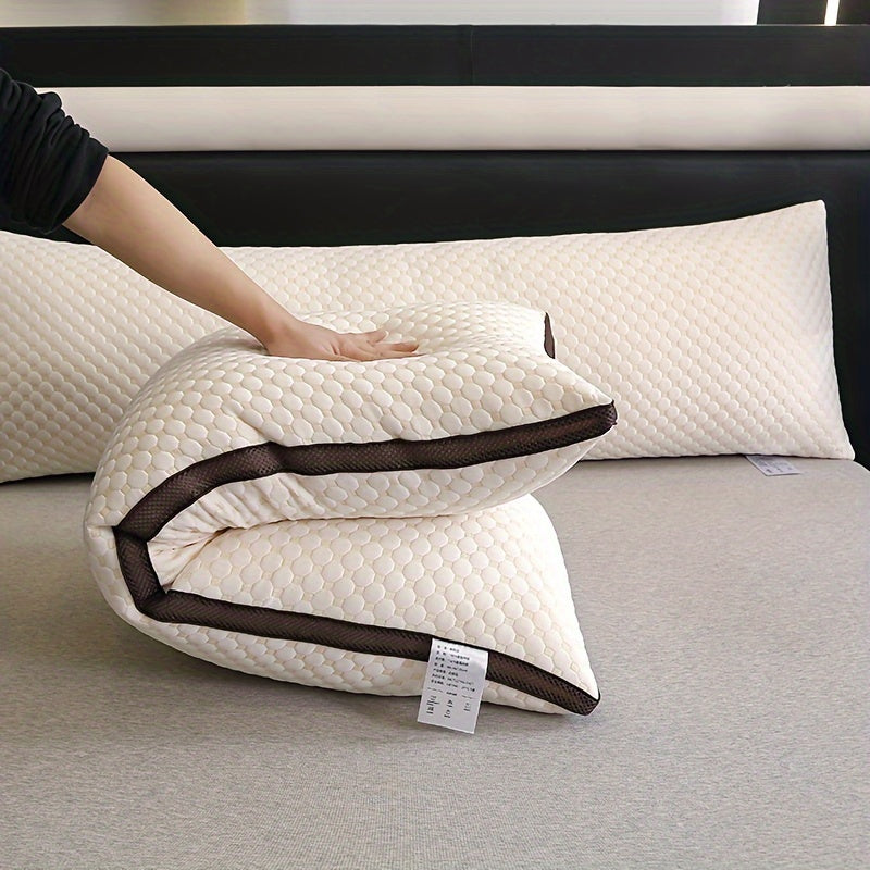 Luxurious 3D Long Pillow for Couples - Soft Polyester, Breathable & Comfortable, Perfect for Side Sleepers, Double Pillow Core