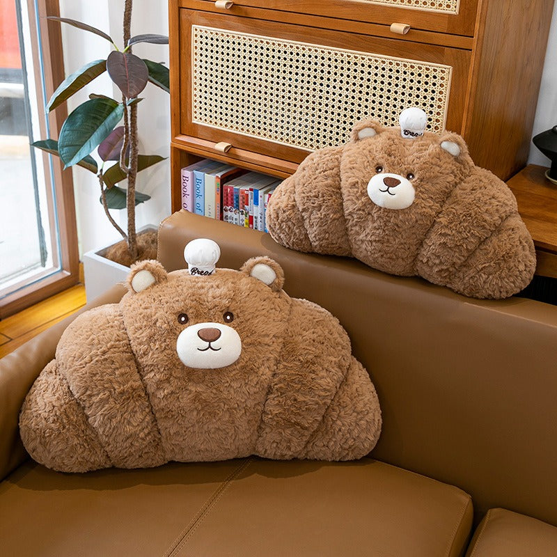 1pc 45cm\u002F17.71in Soft Croissant Plush Toy | Soft Polyester Stuffed Animal, Cute, Gift for Pets, Suitable for All Breed Sizes