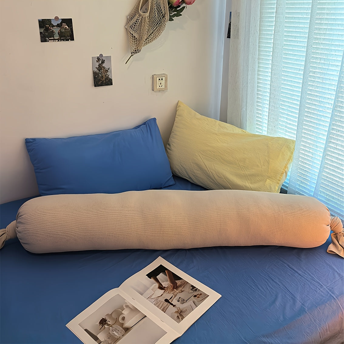 One Body Pillow, Maternity Sleeping Cushion, Long Striped Lollipop-Shaped Hugging Bolster, Waist Support and Side Sleeper Leg Wedge