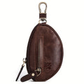 Men's Key Pouch HUMERPAUL Genuine Leather Car Key Holder Fashion Casual Keychain Top-Grain Leather Zippered Coin Purse Travel Accessory; Travel Essential; Suitable for Travel and Outings Christmas Gift