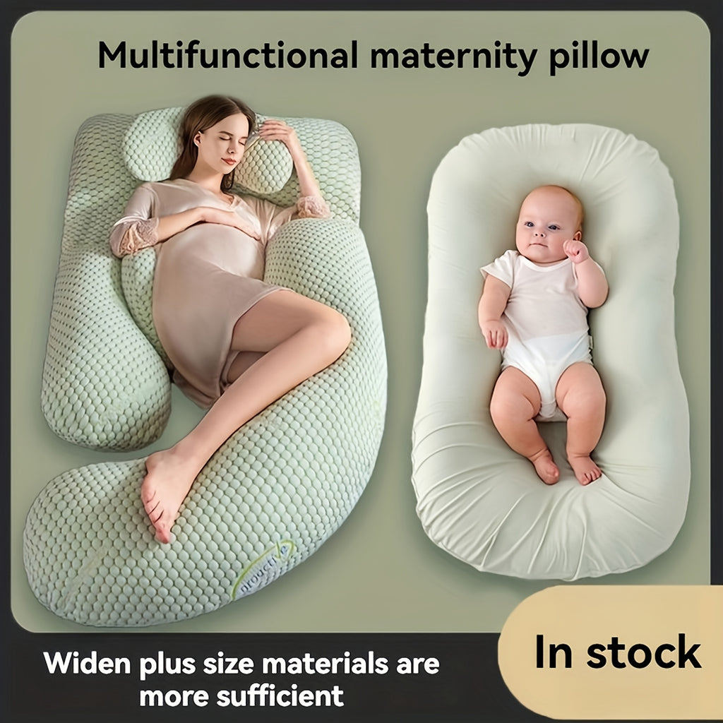 J-Shape Full Body Pillow | Cooling Cover Dark Grey, Polyester Filling, Medium Soft Firmness, Suitable for Whole Body