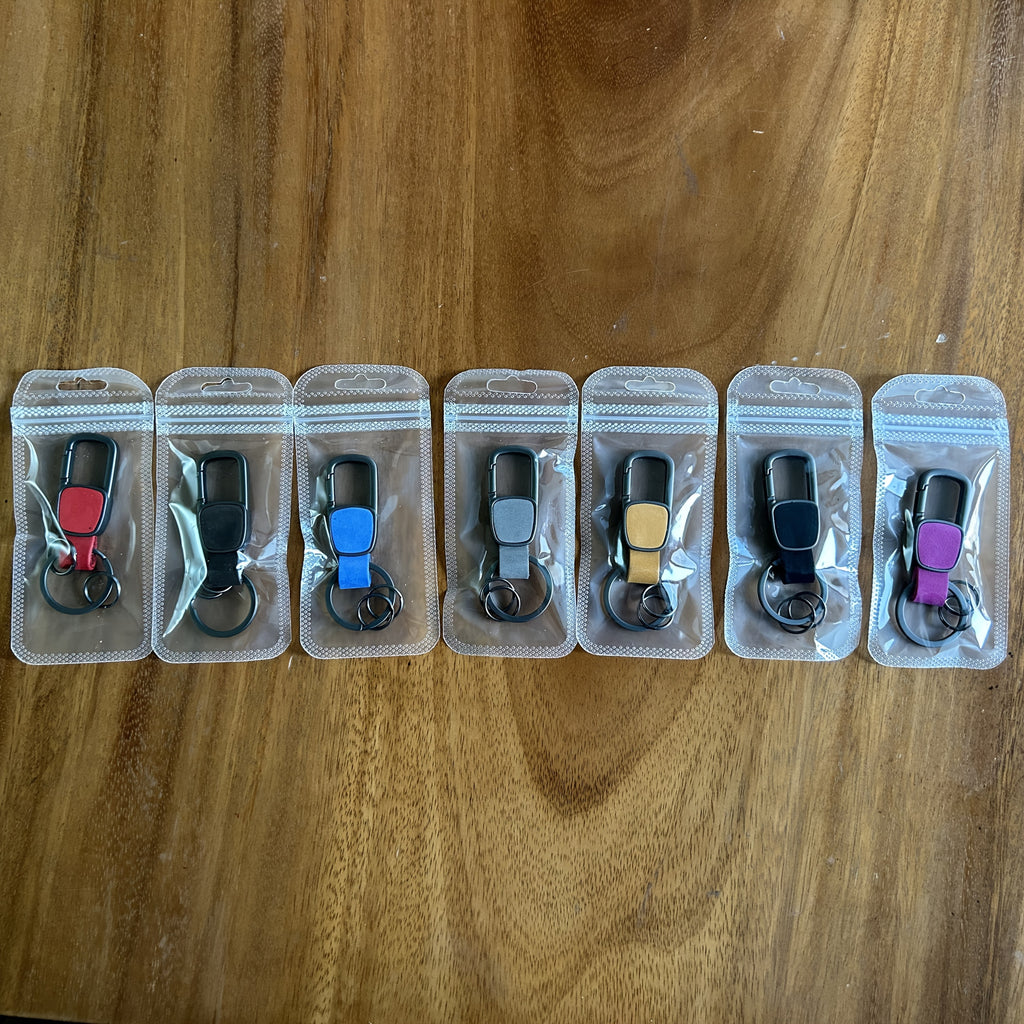 7 Light Luxury Genuine Cowhide Keychain Pendants; Metal Car Keychains, Men'S And Women'S Waist Buckles, Car Carving Decorations