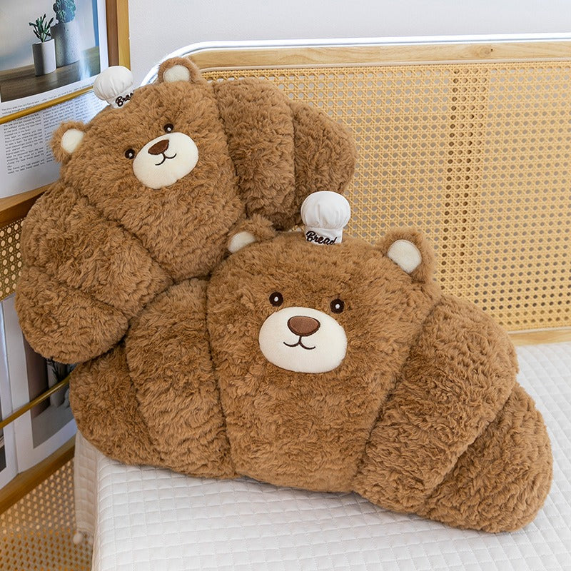 1pc 45cm\u002F17.71in Soft Croissant Plush Toy | Soft Polyester Stuffed Animal, Cute, Gift for Pets, Suitable for All Breed Sizes