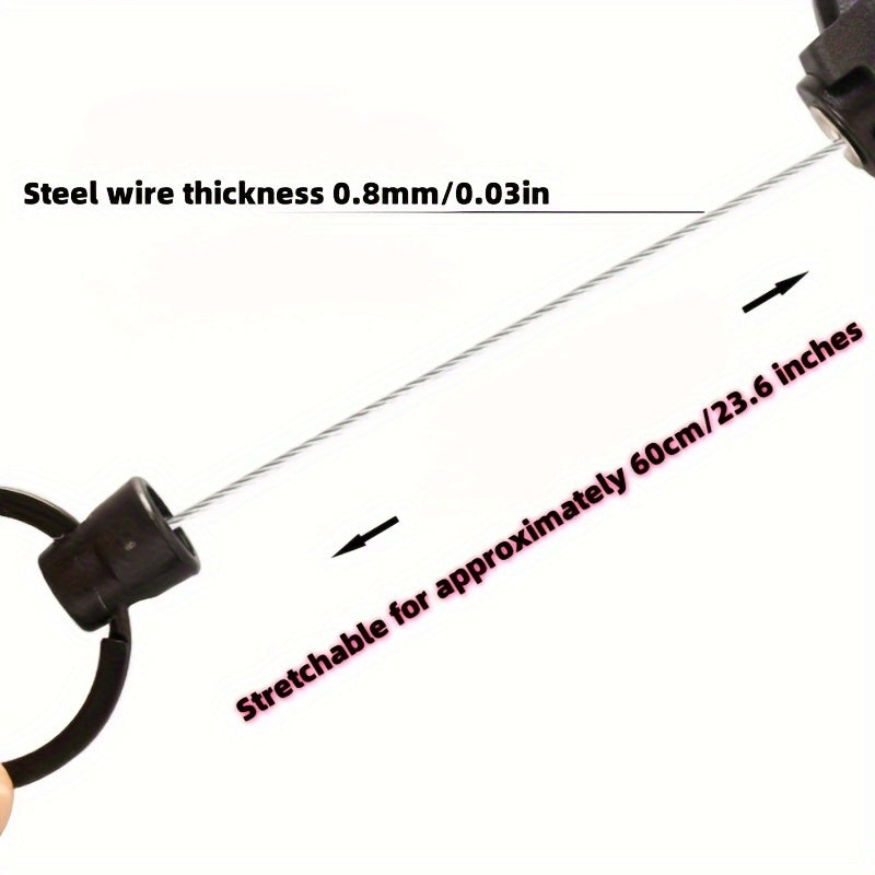 2-Pack\u002F7-Pack, Outdoor Fishing Snap Hook, Lure Pliers Retractable Buckle Steel Wire Rope, Fishing Scissors Stretch Buckle Multi-Function Keychain, Camping Backpack Gadget Retractable Anti-Loss Rope, Multi-Function Buckle Badge Clip