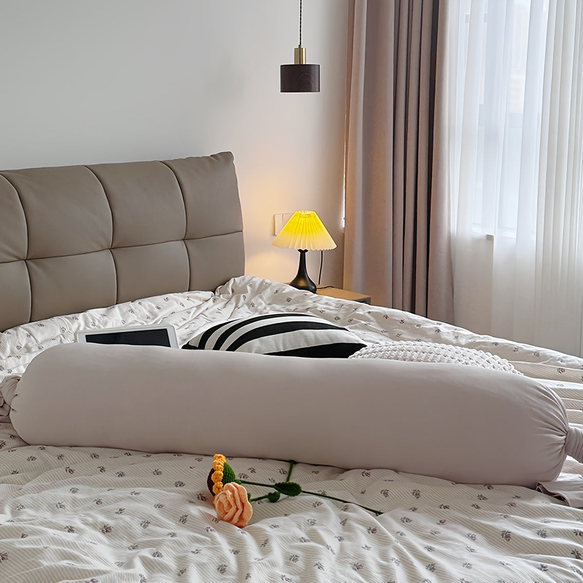One Body Pillow, Maternity Sleeping Cushion, Long Striped Lollipop-Shaped Hugging Bolster, Waist Support and Side Sleeper Leg Wedge