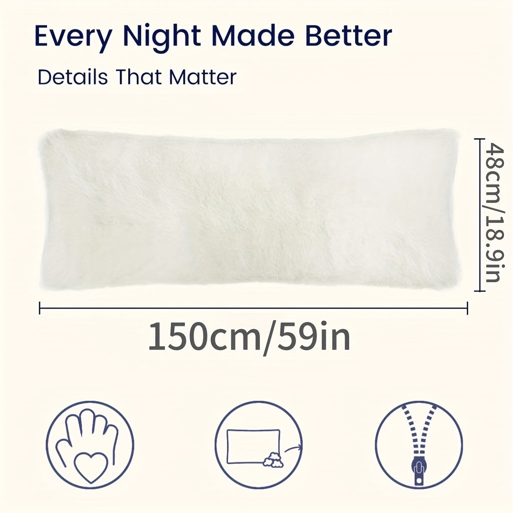 Soft Full Body Pillow 2pcs Soft And Fluffy Full Body Pillow | One Pillowcase + One Pillow Insert, Long Pillow for Side Sleepers, Back Support, Removable And Washable Cover (Gray, Pink, 20\