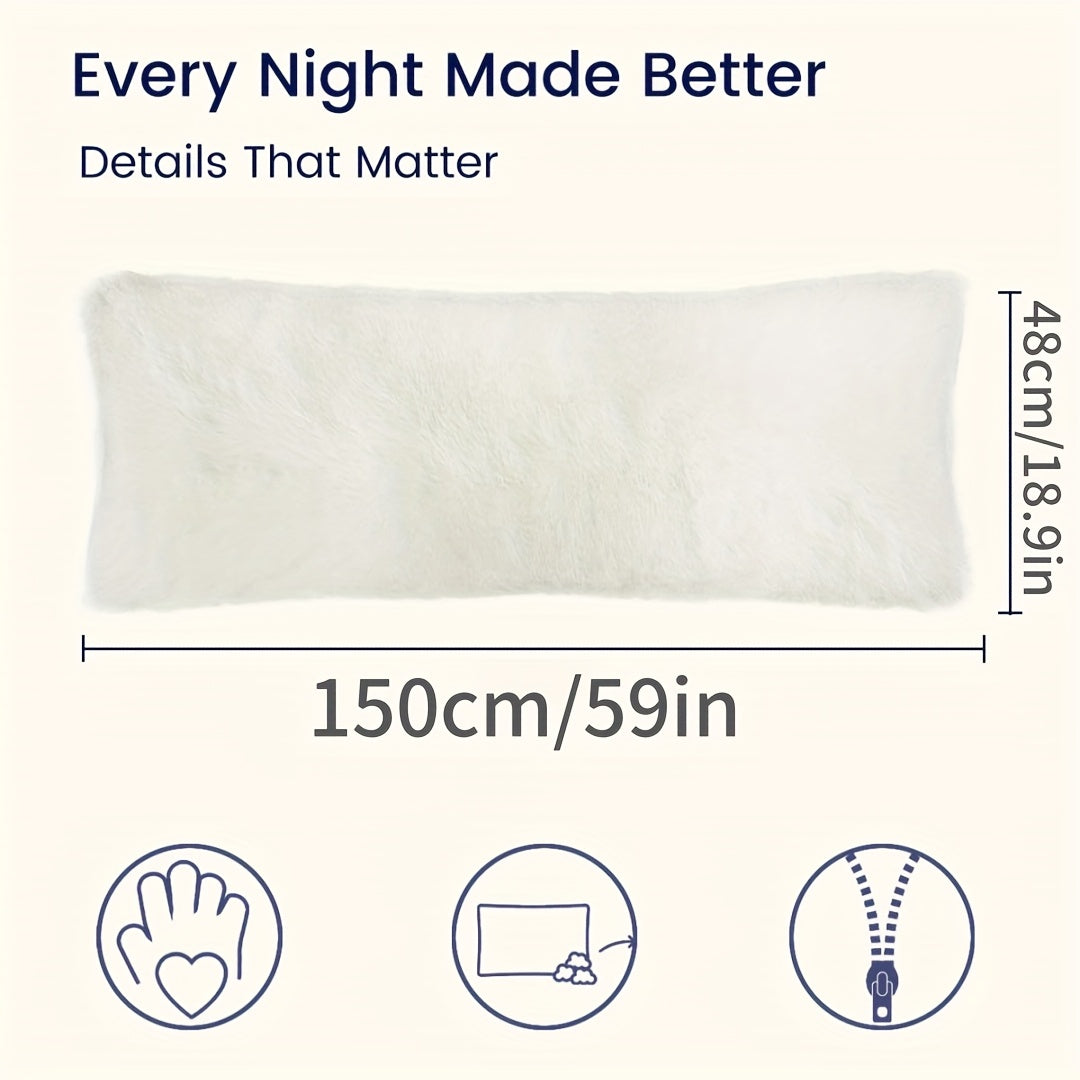 Soft Full Body Pillow 2pcs Soft And Fluffy Full Body Pillow | One Pillowcase + One Pillow Insert, Long Pillow for Side Sleepers, Back Support, Removable And Washable Cover (Gray, Pink, 20\